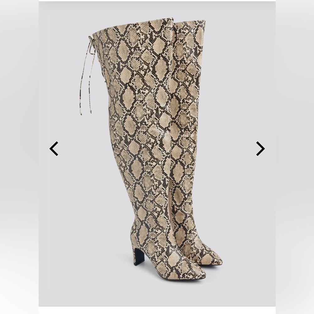 Snakeskin Thigh High Boots